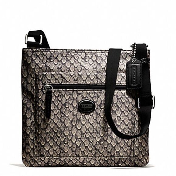 Coach Taylor Snake Print Swingback Crossbody Purse - Picture 1 of 13